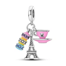 MULA European Travel Time Pendant Charm Fit Women Bracelet 925 Sterling Silver