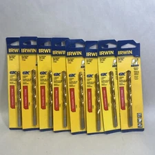 8 Pack- Irwin 63918 Titanium 9/32" x 4-1/4" High Speed Steel Drill Bit