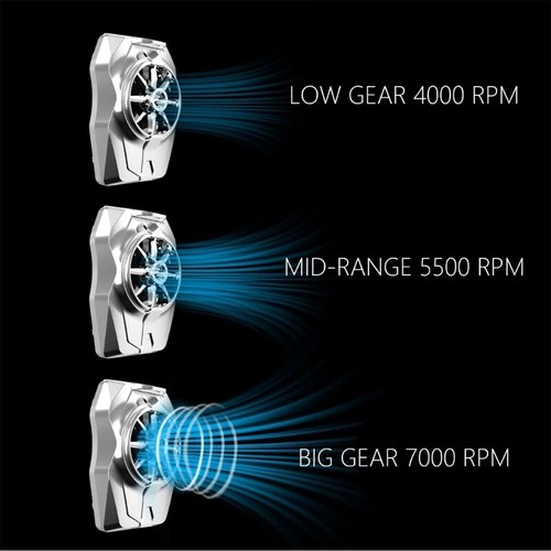 7000RPM Phone Cooling Fan Low Noise Back Clip Type Radiator for 4.5-7.5in Phone - 第 3/12 張圖片
