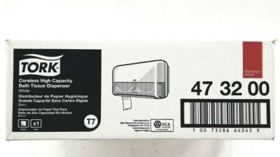TORK Bath Tissue Dispenser Coreless High Capacity WHITE Elevation Design 473200