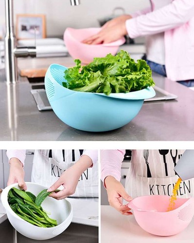 5 For $15 Wholesale Rice Washing Vegetable Fruit Strainer White Bowl Washer - Picture 3 of 3