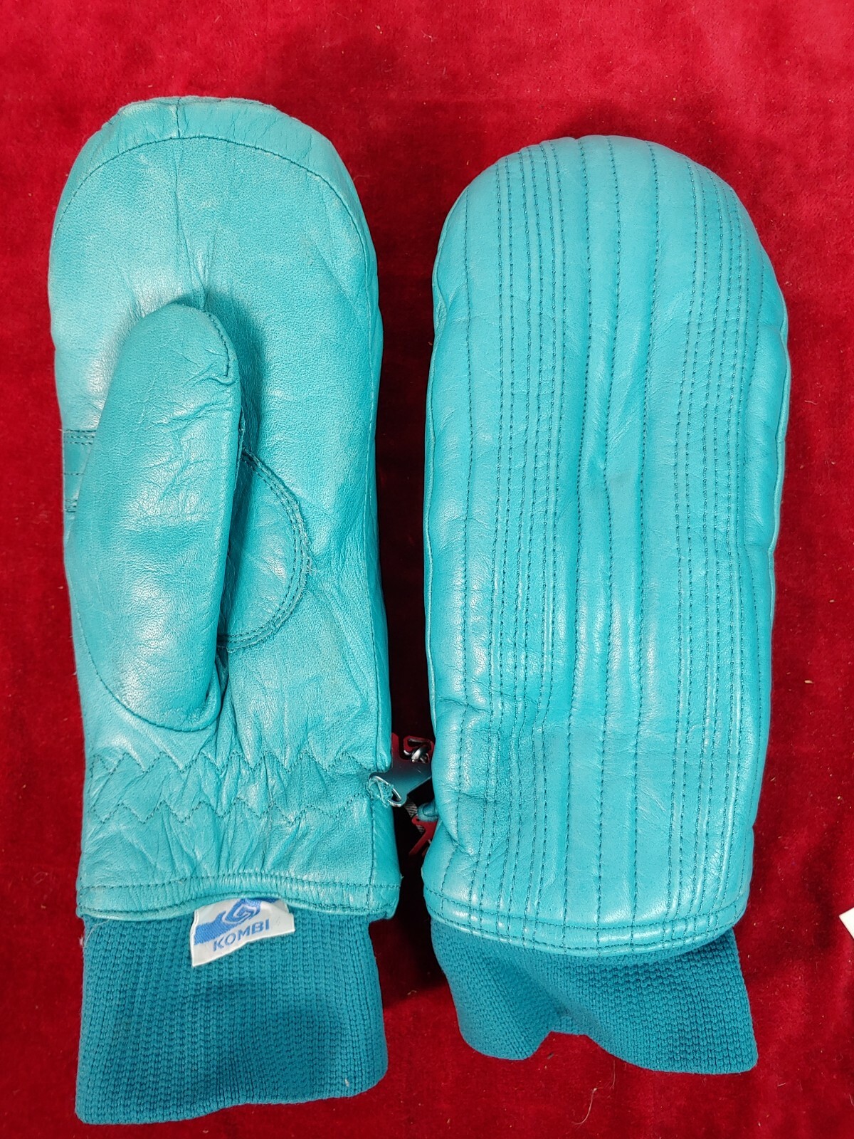 Vintage Green Kombi Leather Ranger Ski Mittens Women'… Gem