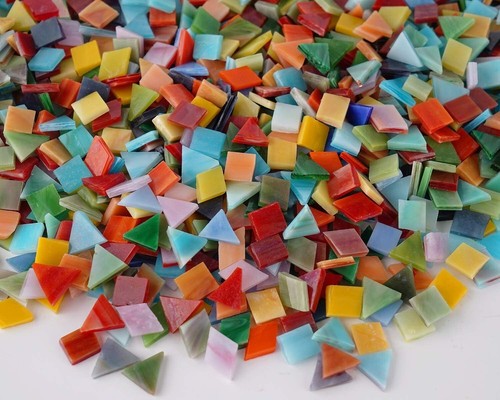 1600 Vibrant Glass Mosaic Tiles - Assorted Colors & Shapes for Creative Crafts - Picture 5 of 7