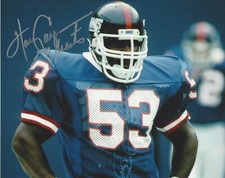 HARRY CARSON NEW YORK GIANTS LINEBACKER SIGNED AUTHENTIC 8x10 PHOTO 2 w/COA NFL