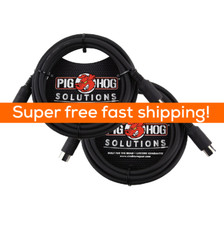2 Pack Pig Hog PMID10 MIDI Cable Black Instrument Interface 10 ft male to male