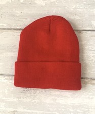 Zara Kids Red Knit Beanie Unisex Boys Girls Winter Hat Fits Kids 1-8 Years NEW