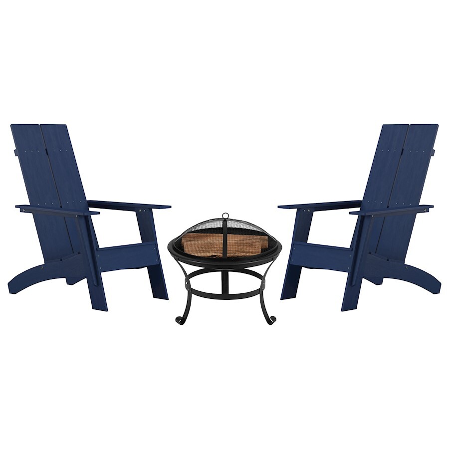 Flash Furniture Finn Pack Of 2 Rockers/Fire Pit, Navy - JJ-C145092-202 ...