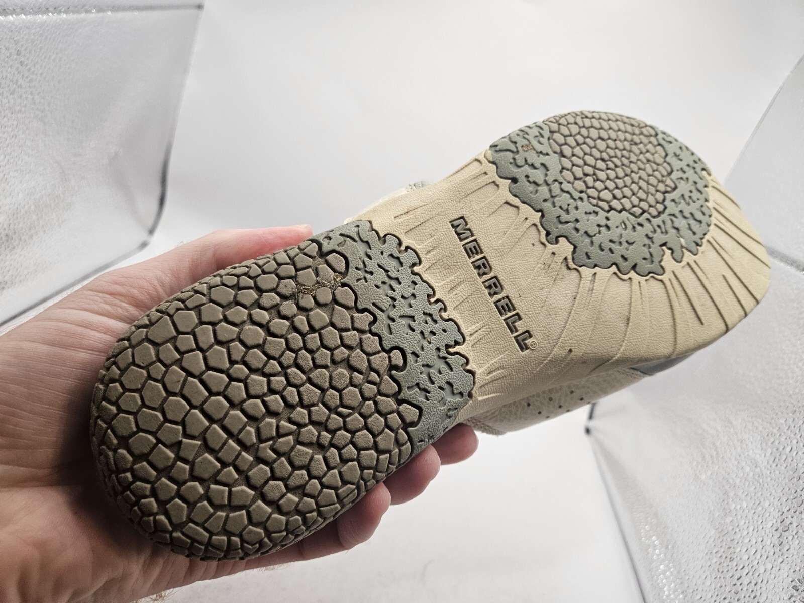 Merrell J36402 sandali donna Genova slide pelle marrone supporto arco plantare taglia 10