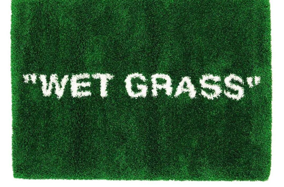 Virgil Abloh × IKEA MARKERAD Rug Mat Virgil Abloh Ikea Markerad Wet Grass Rug Green OFF White Limited