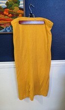 VTG Haberdasher Leslie Fay Gold Yellow Knit Midi Skirt Textured Sz Large L