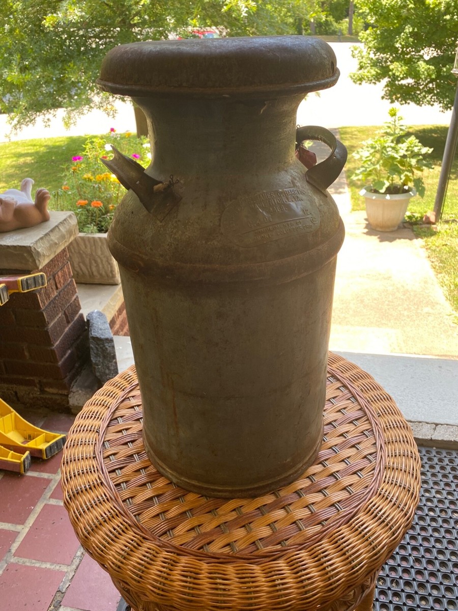 Vintage Metal Milk Can James Harris Marlington WV C&O Railroad