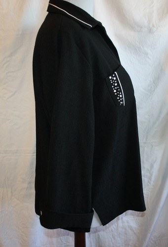 Schwarze Bluse mit weißen Streifen XXXL - Bild 4 von 5