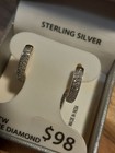Diamond 1/4 ct Earrings  Silver W/Gold Overlay "Vermeil" NEW!! ICED! — photo 2