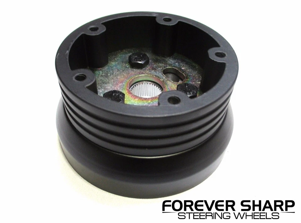 Conjunto de volante 69-94 Chevy GM 14" madeira mogno alumínio rebites músculo preto - Imagem 2 de 3