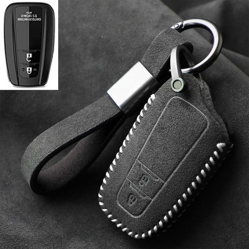 Full Suede Covered Key Fob Remote Protector Holder Cover Case For Toyota 2Button - Picture 4 of 9