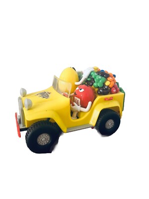 M&Ms Gelber Jeep Novelty Chocolate Dispenser 2003 Rare Collectors  Spender