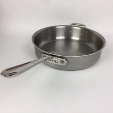 All Clad 3 Qt Stainless Saute Fry Pan Skillet 10.5” (11.25 diam.) 3” Tall Used