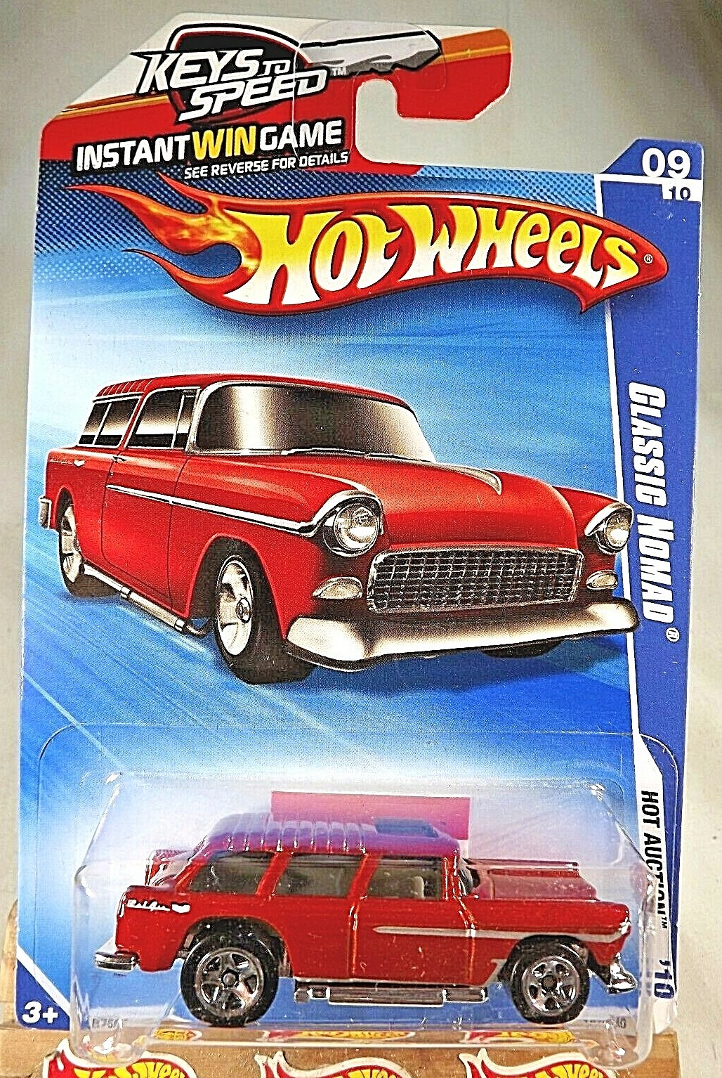 2010 Hot Wheels #167 Hot Auction 9/10 CLASSIC NOMAD Red Variation w/Chrome 5 Sp