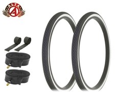 ALTA BICYCLE WIRE BEAD TIRES 24 x 1-3/4 S7 WHITEWALL MINI BRICK TREAD 6pc SET.