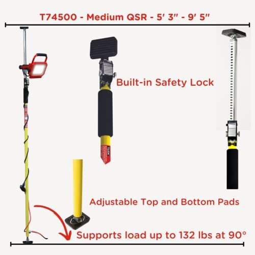 QUICK SUPPORT ROD Adjustable Rubber Face Tools Home Improvement 120 ...
