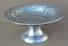 Coupe à fruits sur pied en ÉTAIN 97% décor de RAISIN & ÉPI DE BLÉ déco cuisine