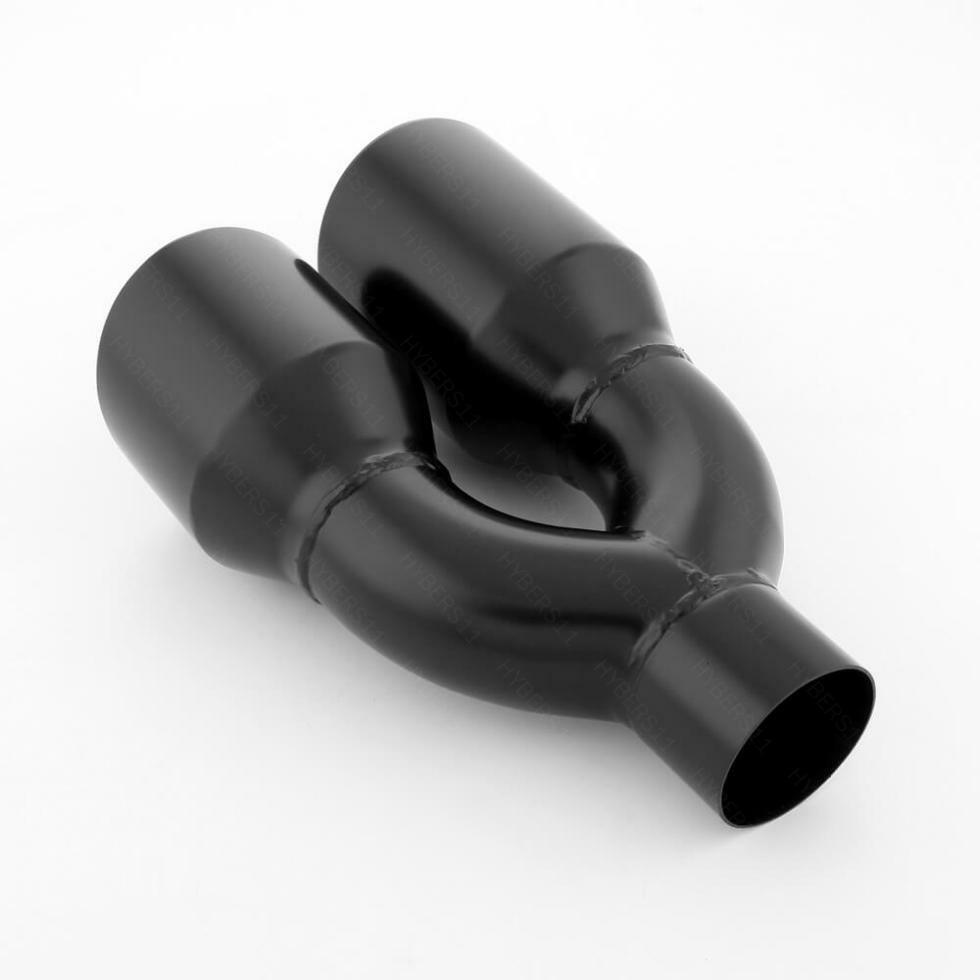 Pair Stainless Exhaust Tail Pipe Tips 2.5" In Quad 3.5" Out Staggered Dual Wall - Foto 5