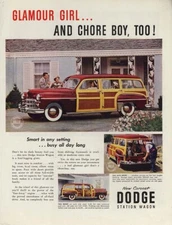 Glamour Girl - and Chore Boy, Too! Dodge Coronet Station Wagon ad 1949 H