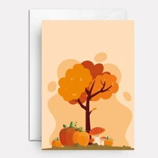 Fall greeting card | happy halloween card | Pumpkin