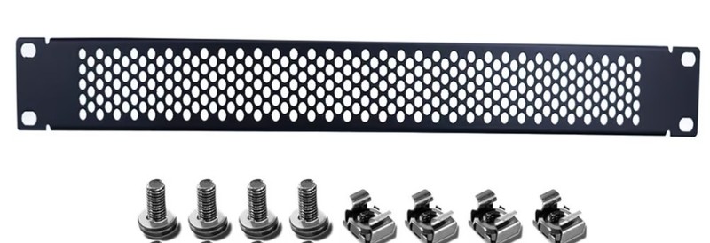 Rack Panel Vented 1U Space for 19” Rackmount Black Aluminum