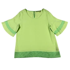 Soft Surroundings Women's Oakleigh Top in Margarita Green Size Medium