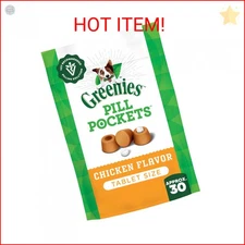 Greenies Pill Pockets for Dogs Small Size, Soft Dog Treats, Chicken Flavor, 3.2 