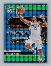 2024-25 Mosaic NBA #12 Tyrese Maxey Give and Go Green Mosaic Philadelphia 76ers