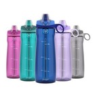 BPA-Free Tritan Plastic Water Bottle with Soft Straw, 32 Oz, Blue