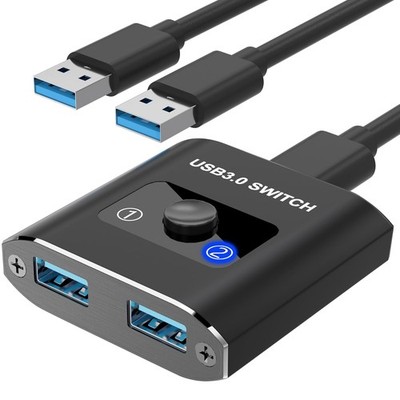 USB Switch 2 in 1, KVM-Switch für 2 PCs und 1 Gerät, Drucker, Scanner