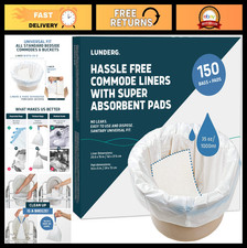 Disposable Commode Liners with Absorbent Pads - 150 Count Medical Grade Value Pa