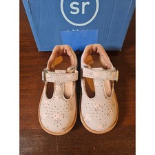 Stride Rite SRT Nell Mary Jane Toddler 5.5M Grey Floral Leather T-Strap Shoes