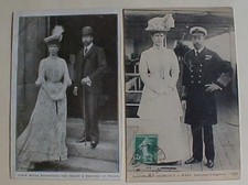 JERSEY,FRANCE  2 DIFF   KING GEORGE V  & QUEEN MARY 1905,1914  POST CARD