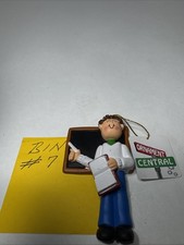 Teacher Male Brown Personalized Christmas Tree Ornament