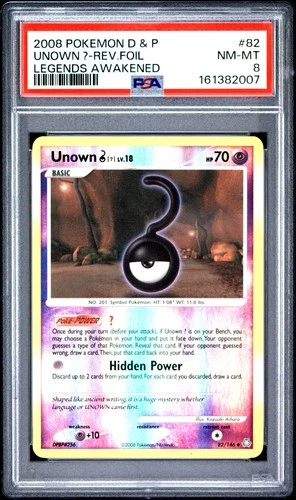 Pokemon Unown ? Reverse Holo Legends Awakened 82/146 PSA 8