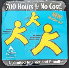 RUNNING MAN America Online Collectible Internet Disc, Vintage AOL CD,  Sealed !