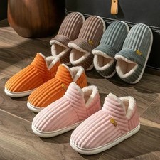 Men Women Fur Slippers Winter Plush Warm Cozy Indoor Soft Sole Home Slides