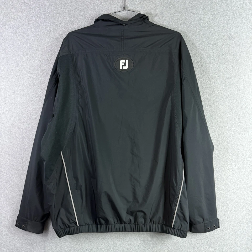FootJoy FJ DryJoys Mens Large Black Golf Windbreaker Jacket Full Zip Performance - Image 4 of 4