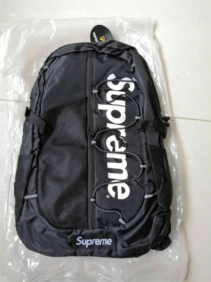 SUPREME 19ss Black Backpack Waterproof Box Logo Mountaineering
