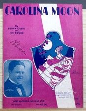 1928 CAROLINA MOON by Davis/Burke Piano/Vocal/Ukulele Sheet Music