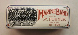 Vintage M Hohner Marine Band Harmonica Key of C 1896 w/ Paper Case box Germany