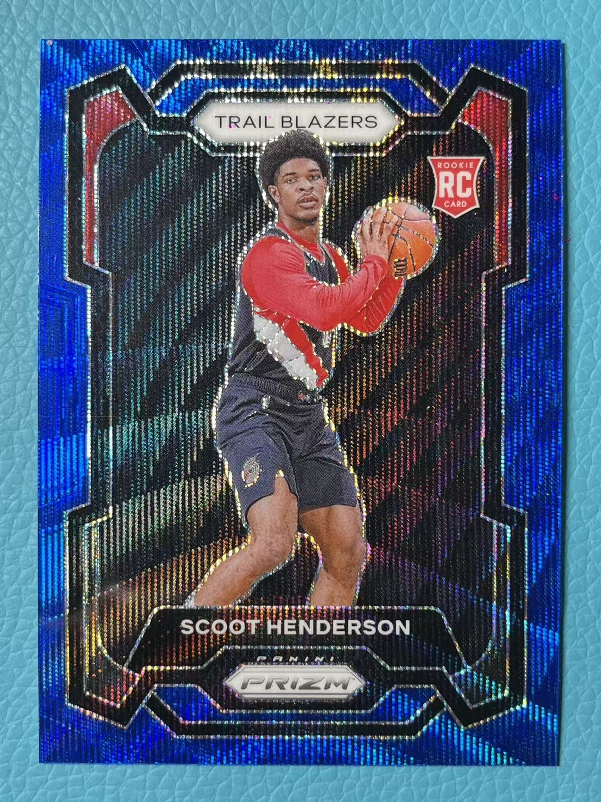 Scoot Henderson 2023-24 Panini Prizm Blue Wave RC Blazers #141