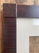 Wooden Primitive Grain painted Picture Frame 11.75 x 11.25" exterior w/ Glass