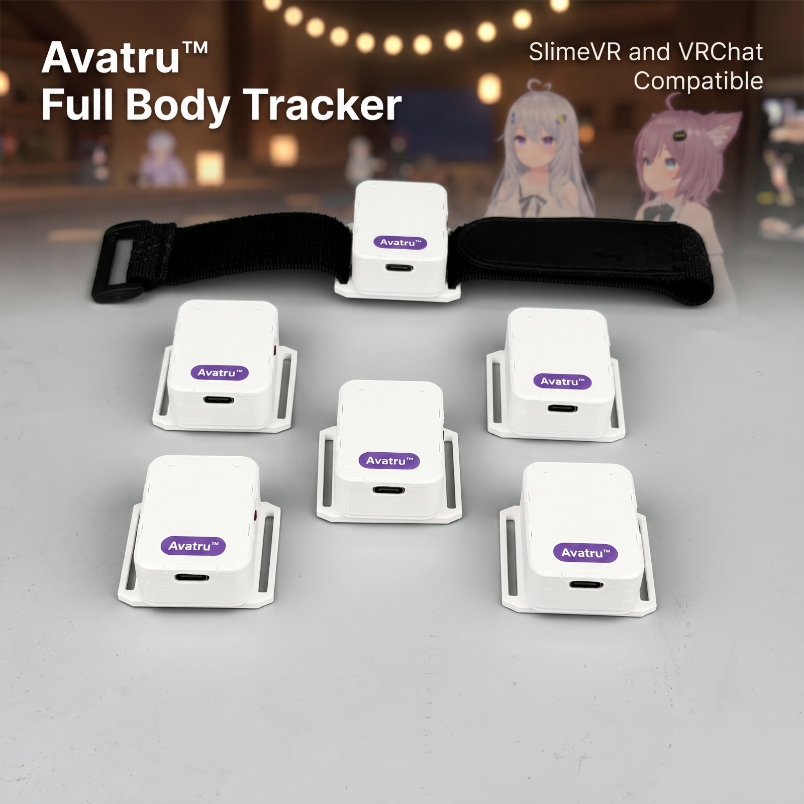 AVATRU SlimeVR Compatible Full-Body Tracker 6-Pack VRChat SteamVR FBT LSM6DSV