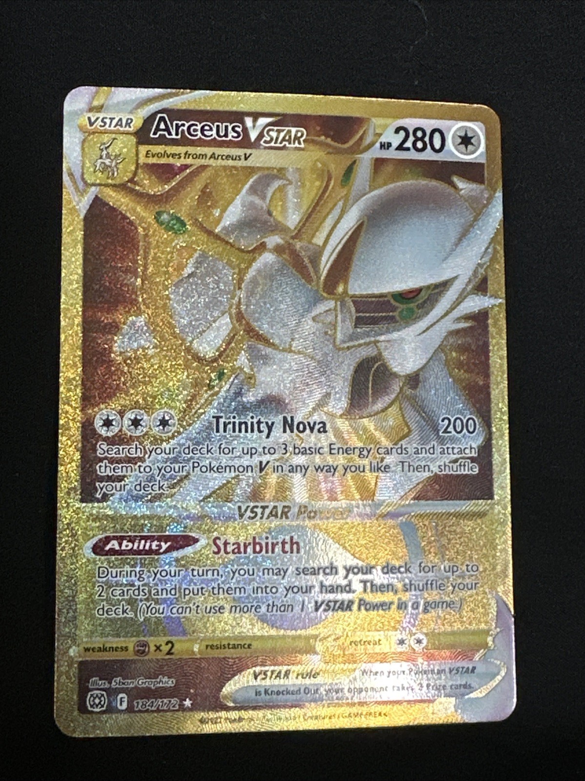 Arceus VSTAR NM GOLD Brilliant Stars 184/172 Pokemon TCG Holo NM - FREE SHIPPING