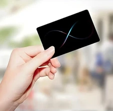 X MYSTERY INFINITY Black Blue Purple Credit Debit Bank Card Skin Sticker Chip